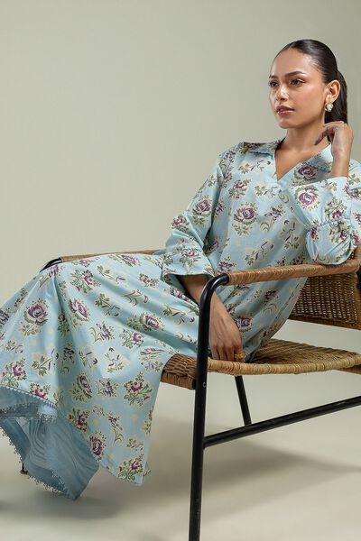 Blue Cambric Kurta