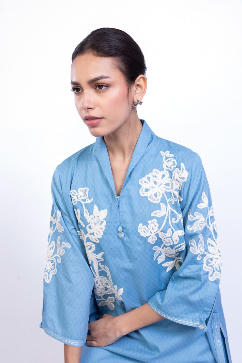 Floral Blue Kurta