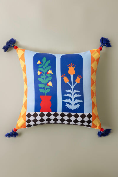 Printed Poly Sateen 16x16in Cushion Cover