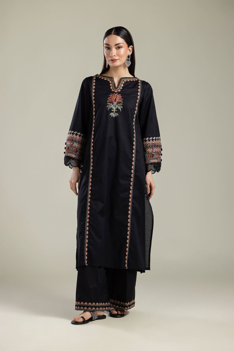 Black Embroidered Kurta