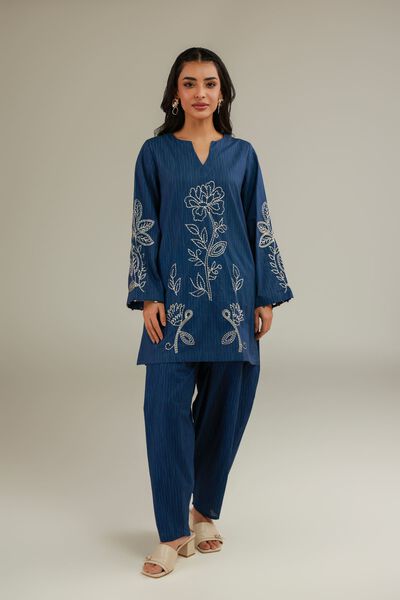 Floral Navy Shalwar, image 1