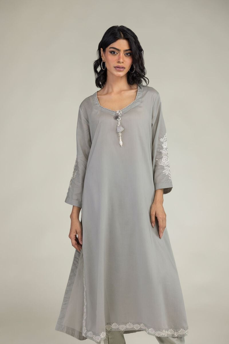 Gray Longline Kurta