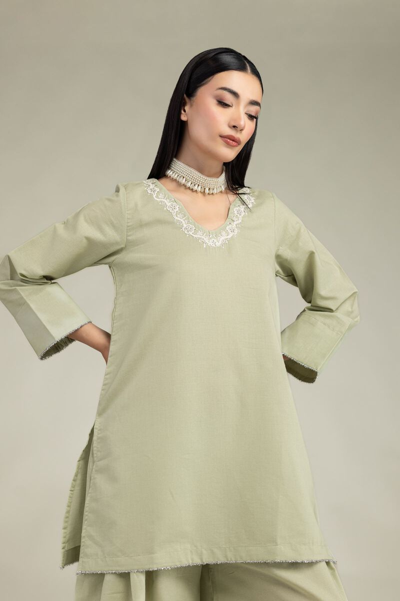 V-Neck Mint Kurta