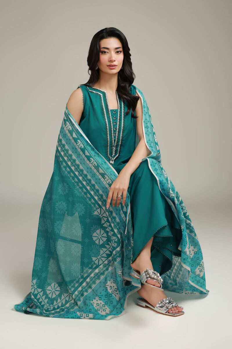 Teal Cambric Kurta