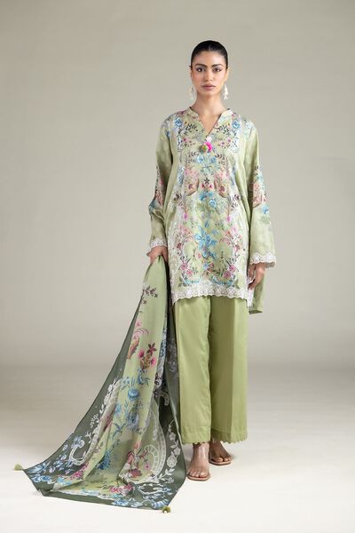 Embroidered Broshia Fabrics 3 Piece