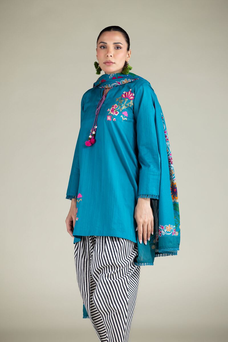 Floral Fringe Dupatta