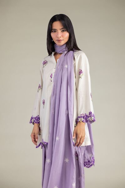 Embroidered Lawn Floral Lawn Dupatta
