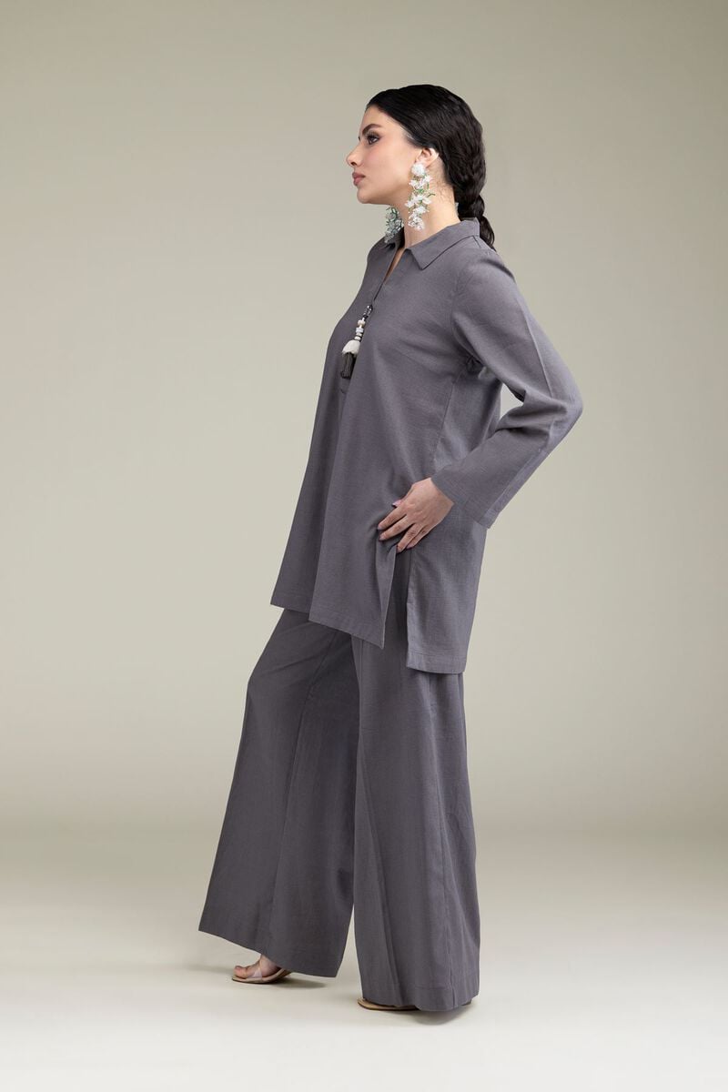 Gray Solid Pants