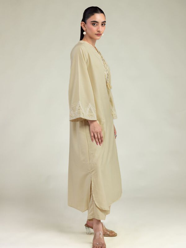 Beige Lawn Pants