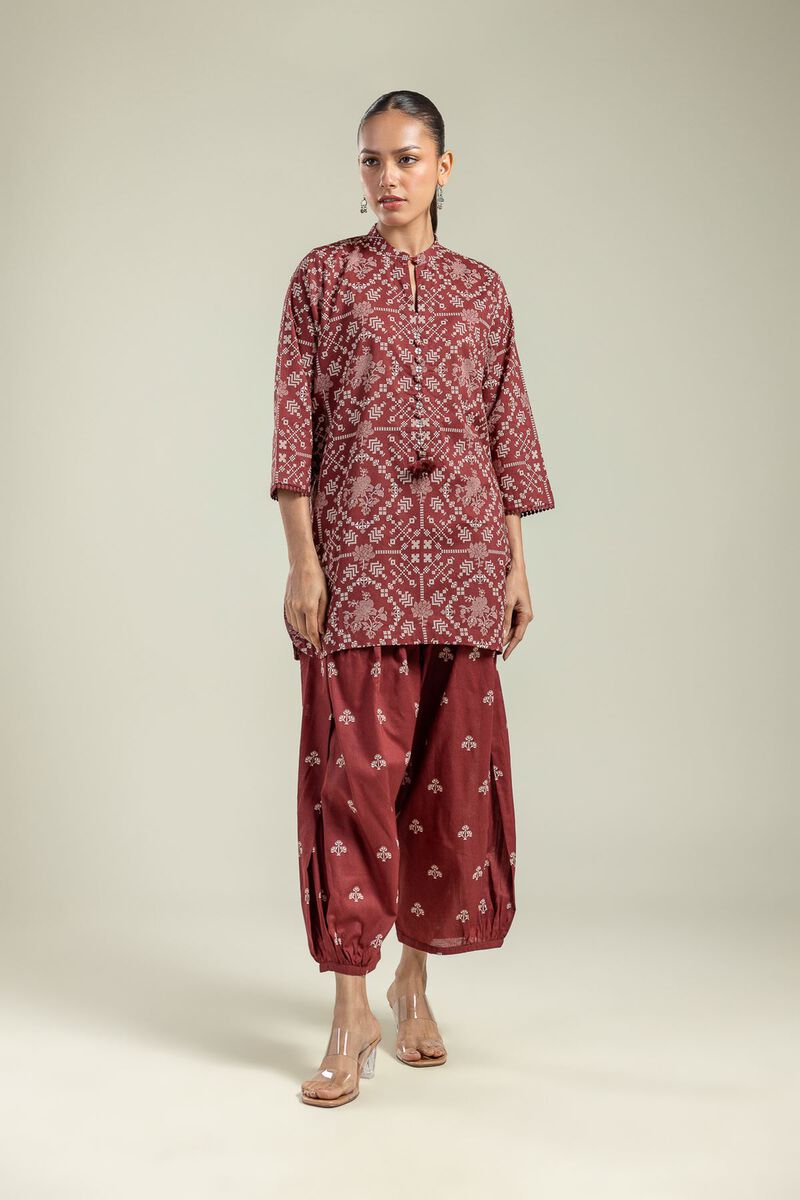 Maroon Cambric Shalwar