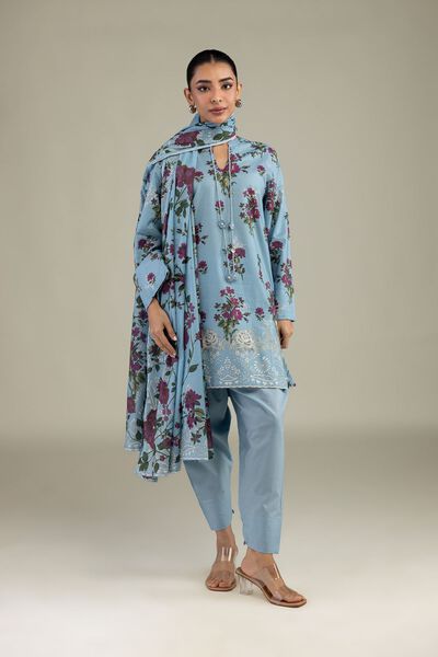 Printed Cotton Dobby Solid Cotton Shalwar