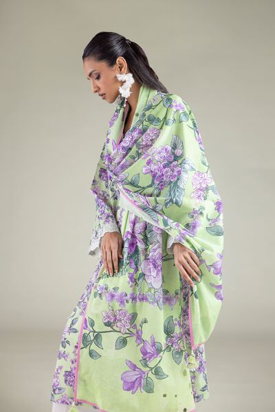 Floral Tassel Dupatta, image 1