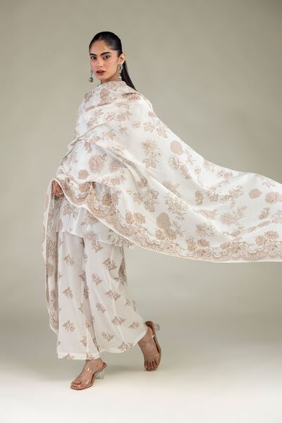 Embroidered Lawn Floral Lawn Dupatta