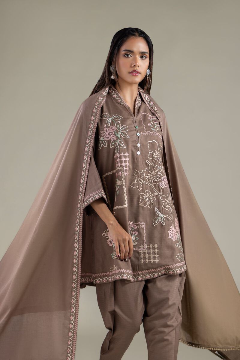 Solid Threadwork Dupatta