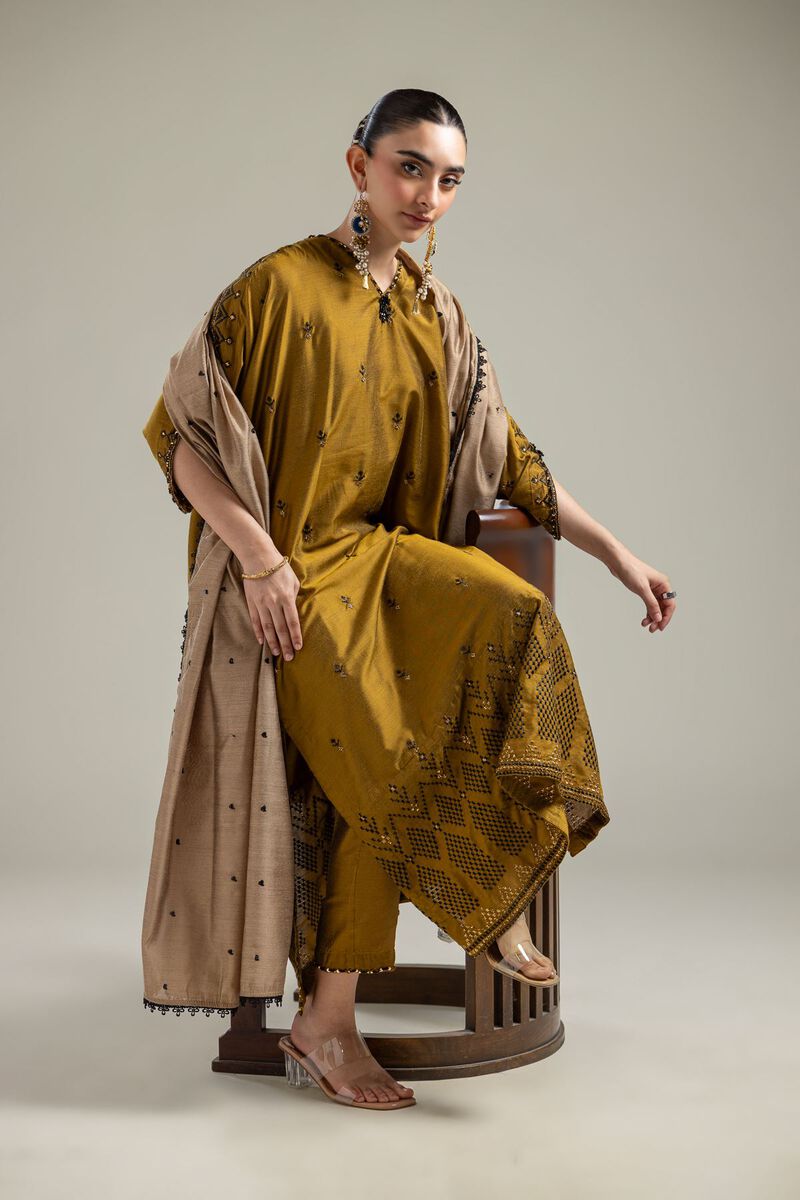 Beige Net Dupatta