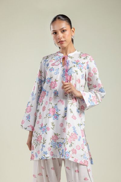 Keyhole Floral Kurta, image 1