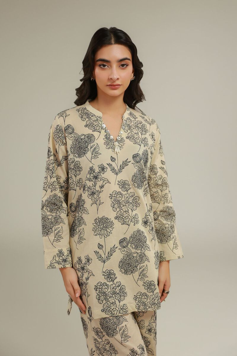 Floral Buttoned Kurta