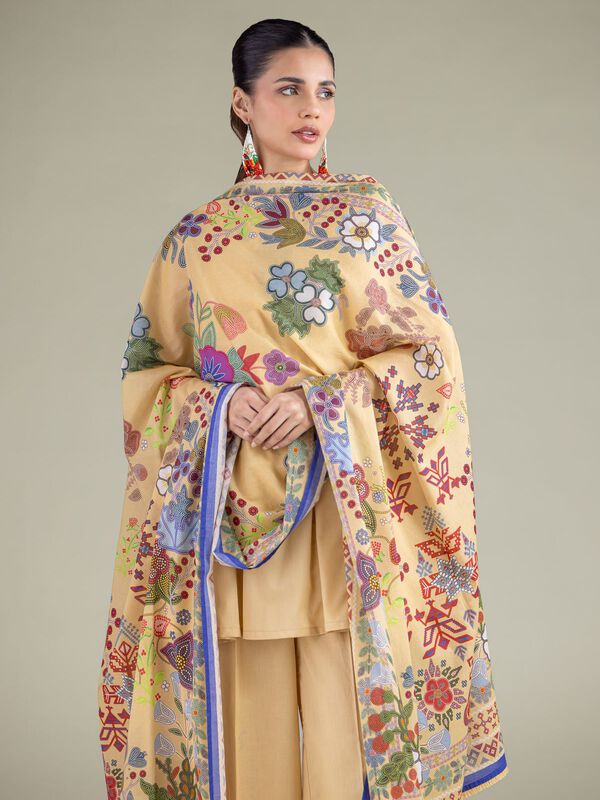 Geometric Threadwork Dupatta