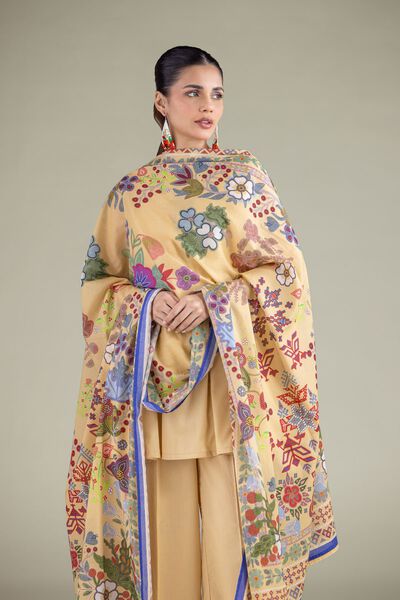 Geometric Threadwork Dupatta, image 1