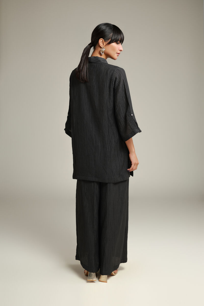 Black Crinkle Kurta