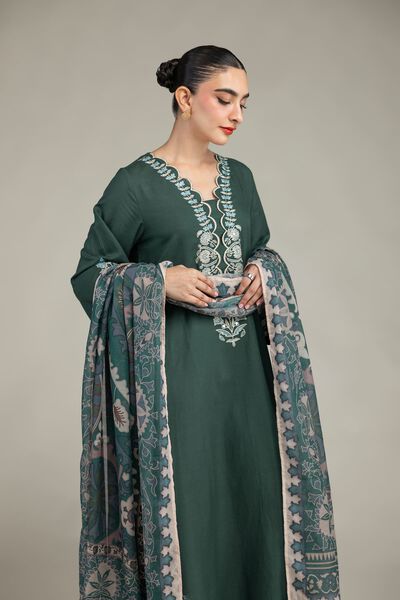 Green Floral Kurta, image 1
