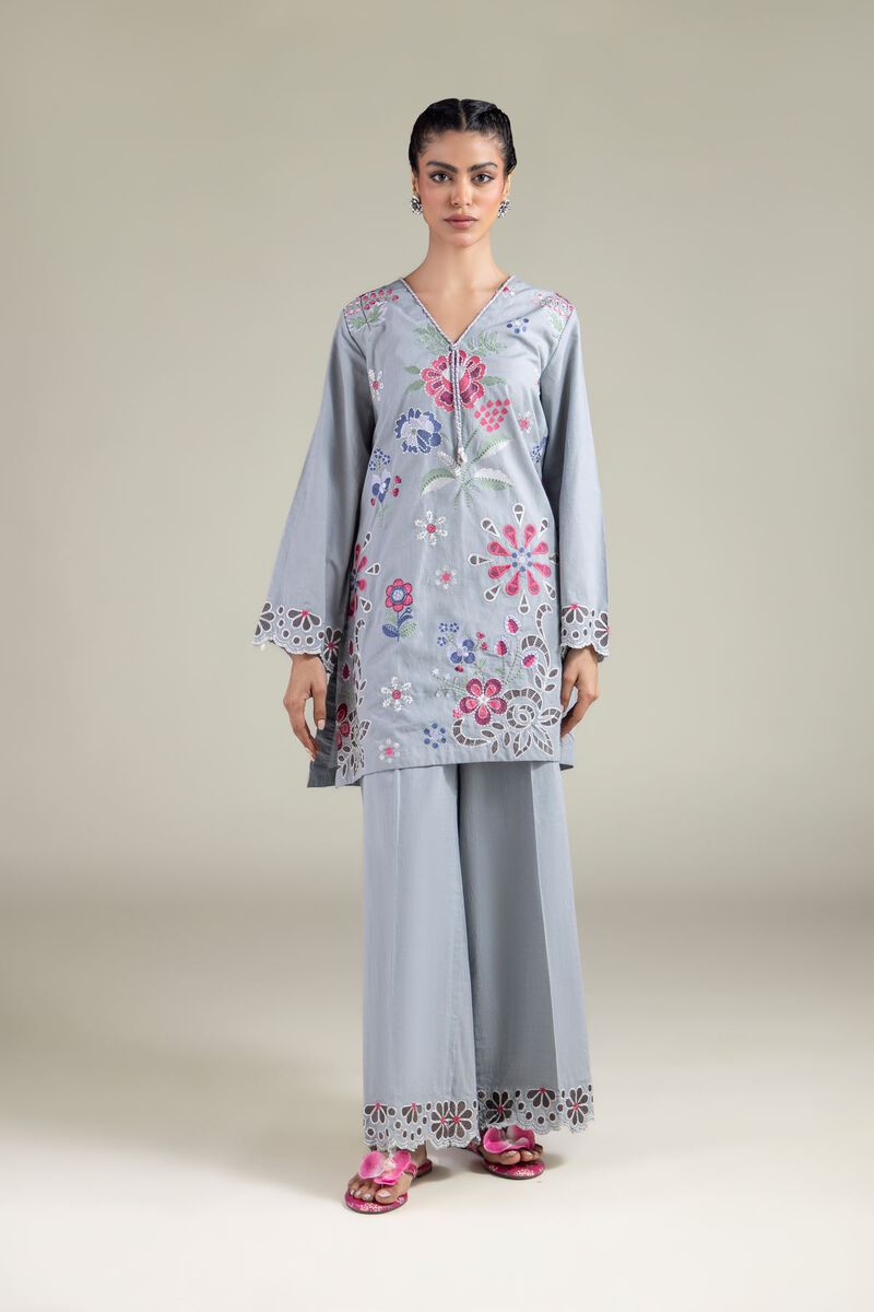Floral V-Neck Kurta