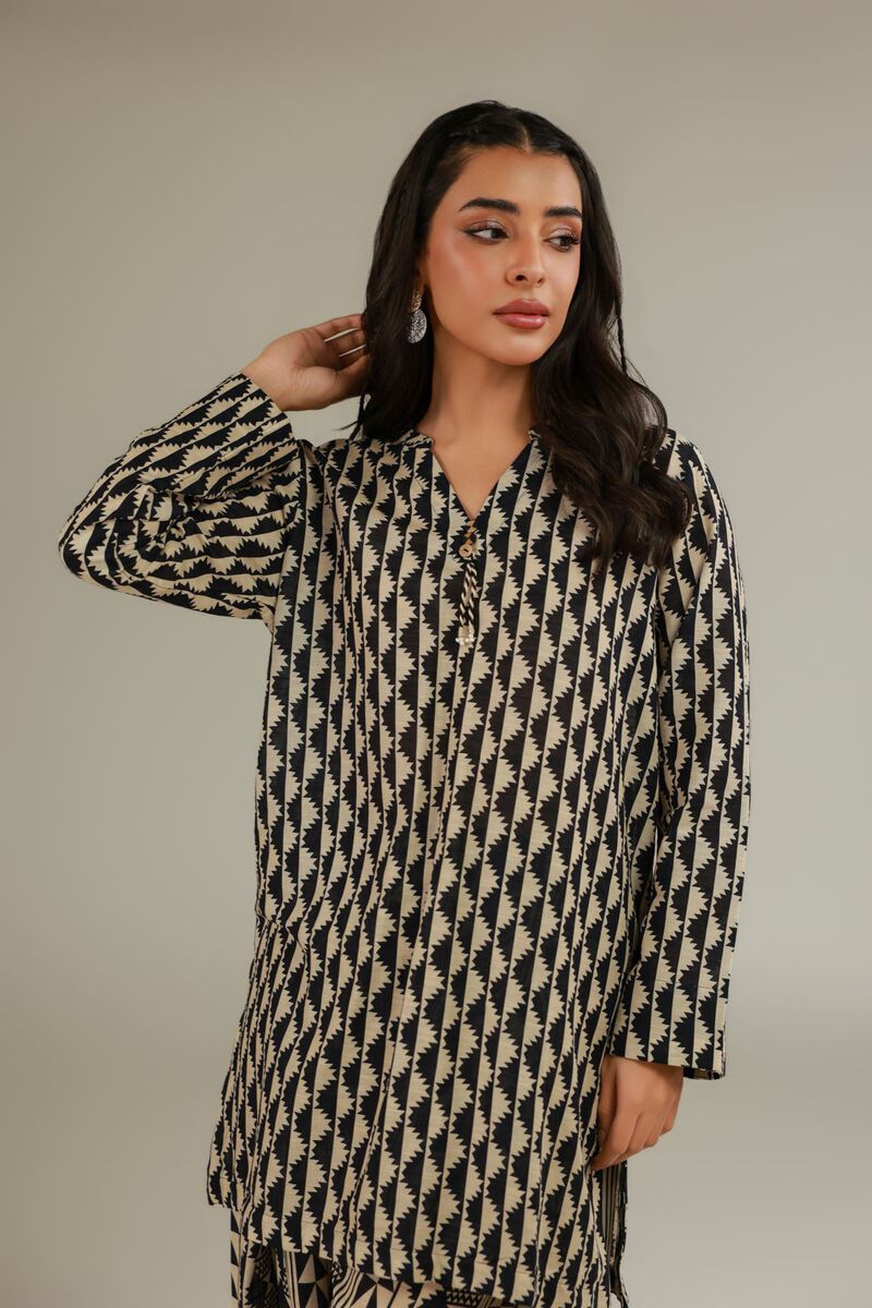 Geometric V-Neck Kurta
