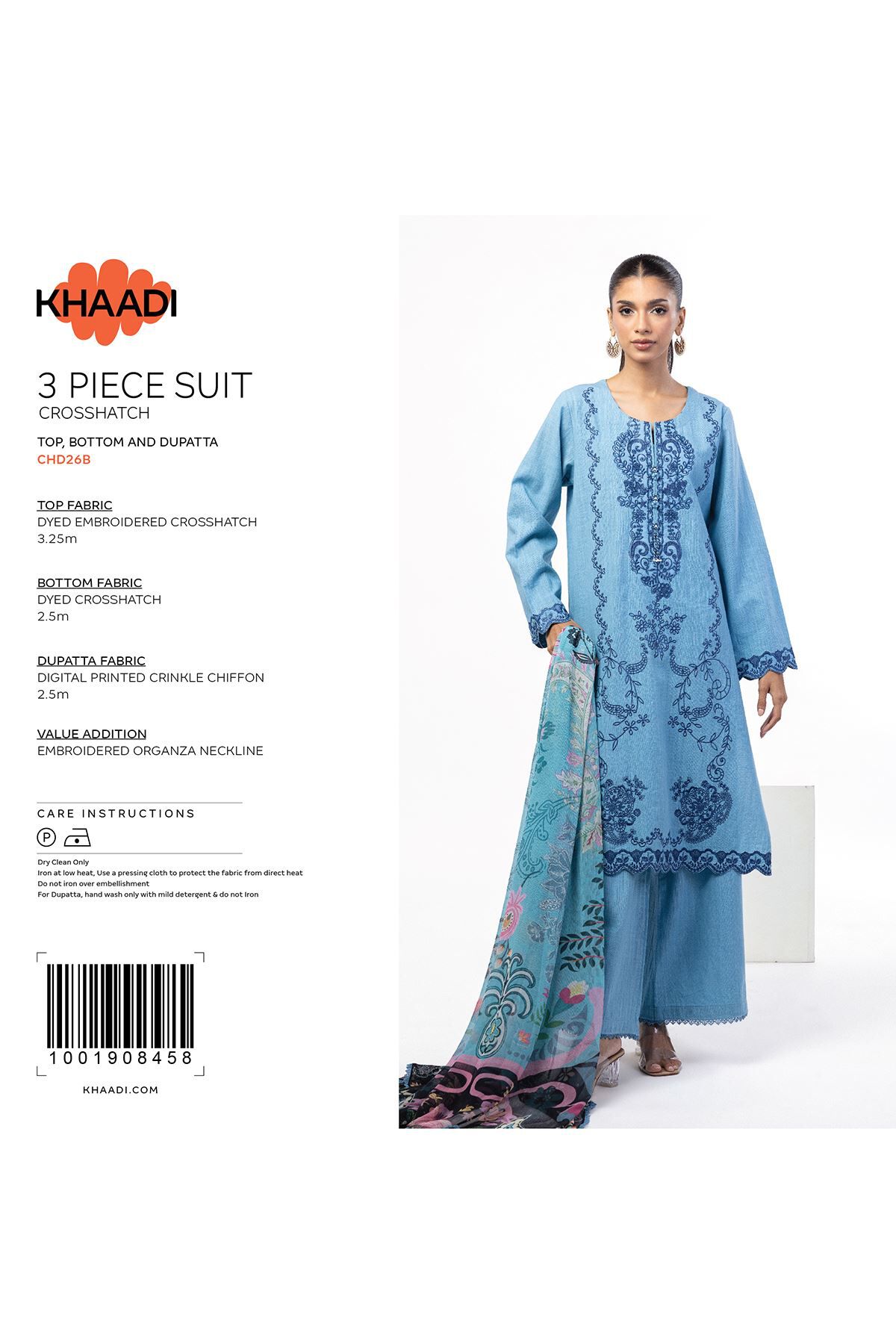 Buy Fabrics 3 Piece | 5250.00 PKR | CHD26B-G-VG_MULTI | Khaadi