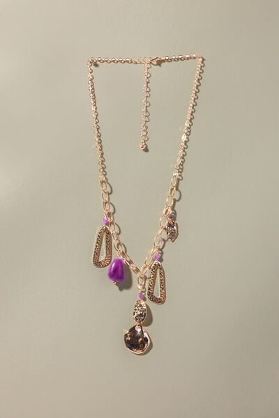 Embellished Metal Single Necklace