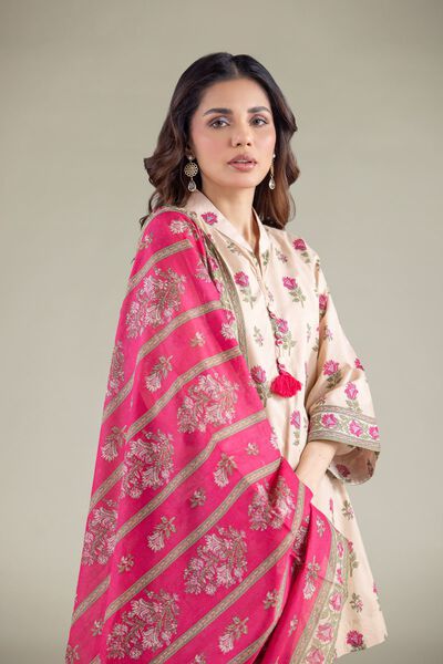 Striped Tassel Dupatta, image 1