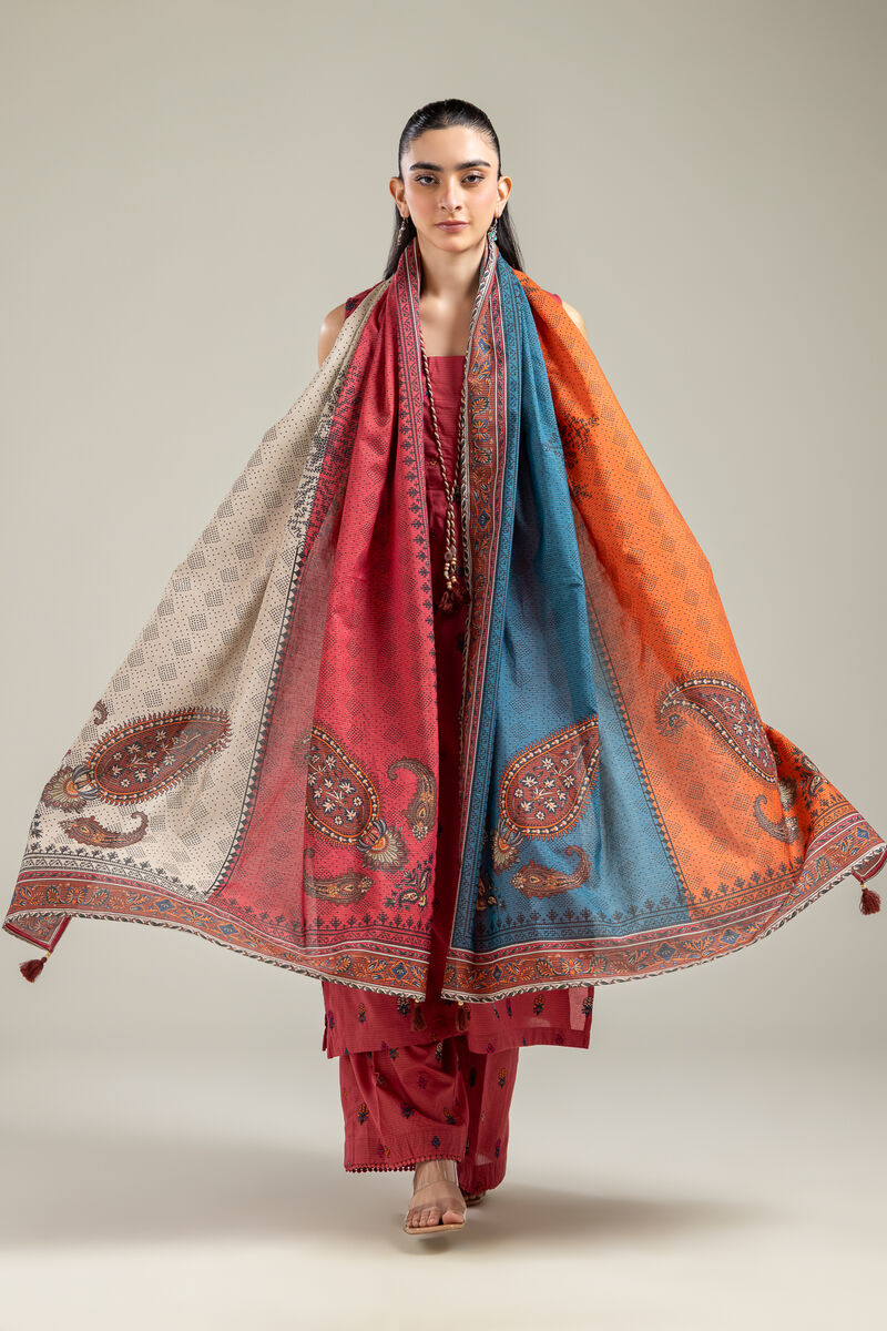 Geometric Tassel Dupatta