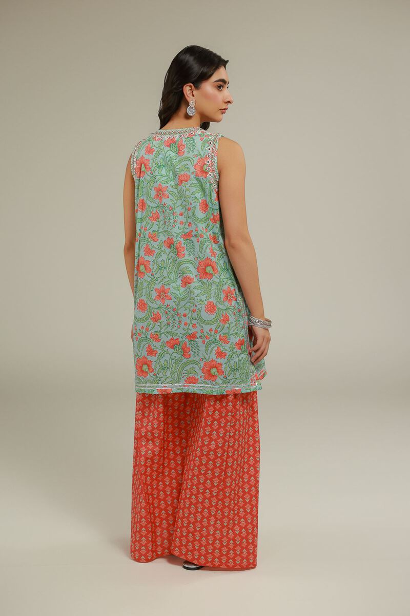 Floral Sleeveless Kurta