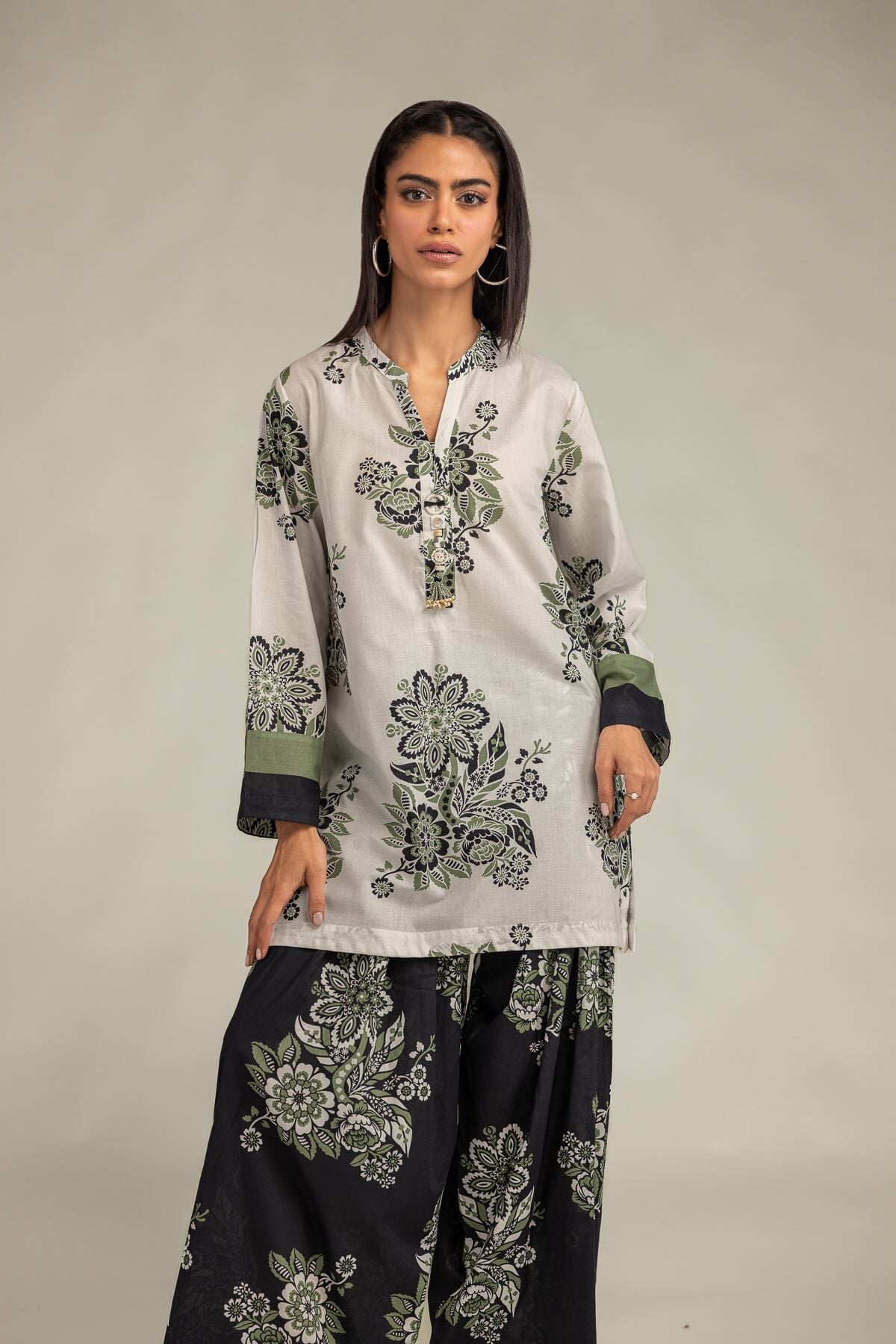 Khaadi - Floral Cambric Kurta