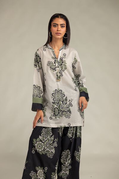 Floral Cambric Kurta, image 1