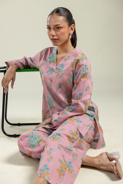 Floral V-Neck Kurta, image 1