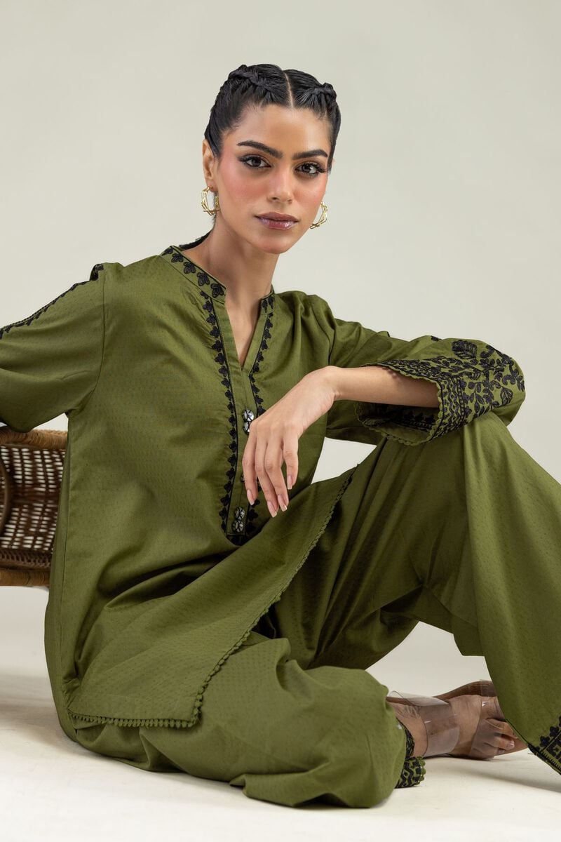 Cotton Olive Kurta