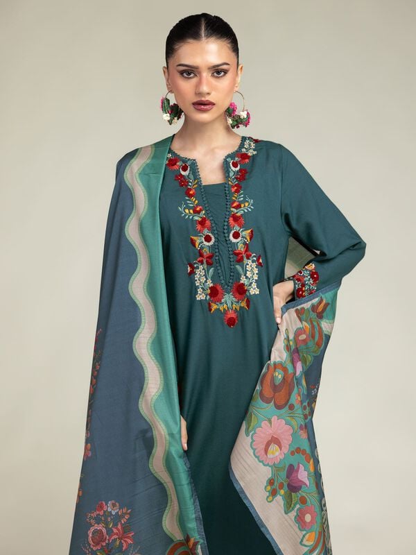 Floral Silk Dupatta
