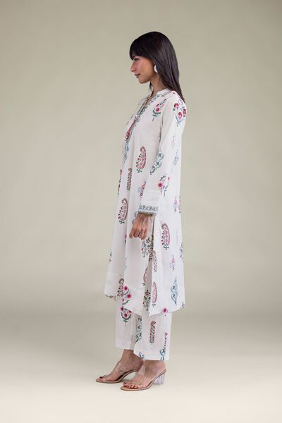 White Floral Pants, image 1
