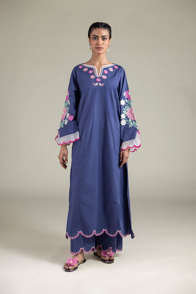 Relaxed Scalloped Pants