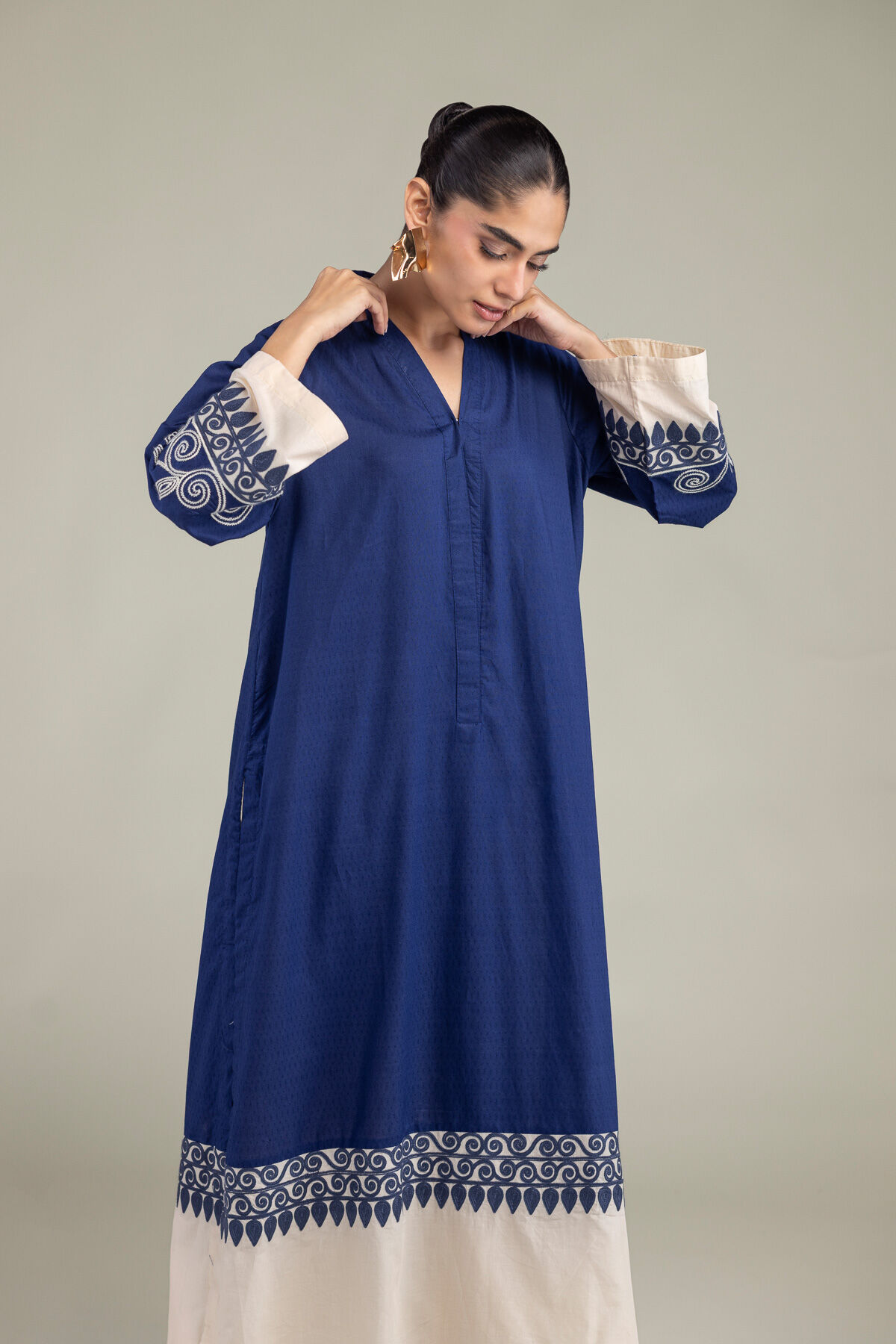 Khaadi - Cotton Navy Kurta
