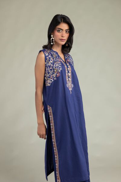Floral Sleeveless Kurta, image 1