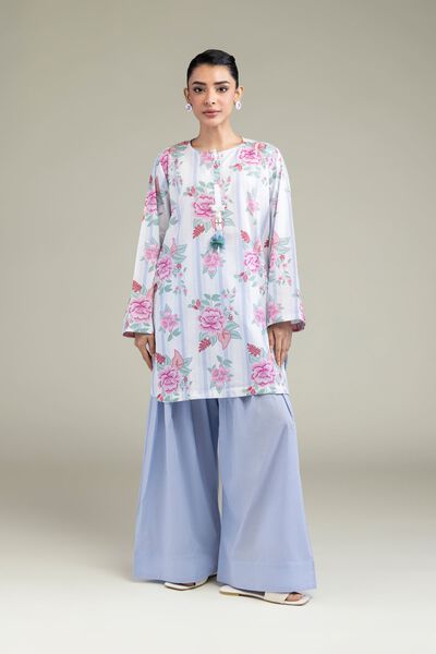 White Floral Kurta, image 1
