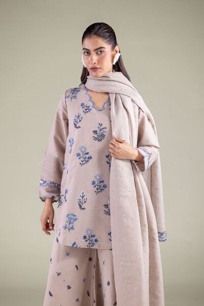 Floral Scalloped Kurta, image 1