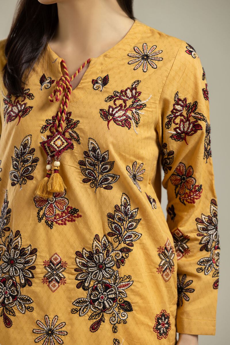 Floral Mustard Kurta