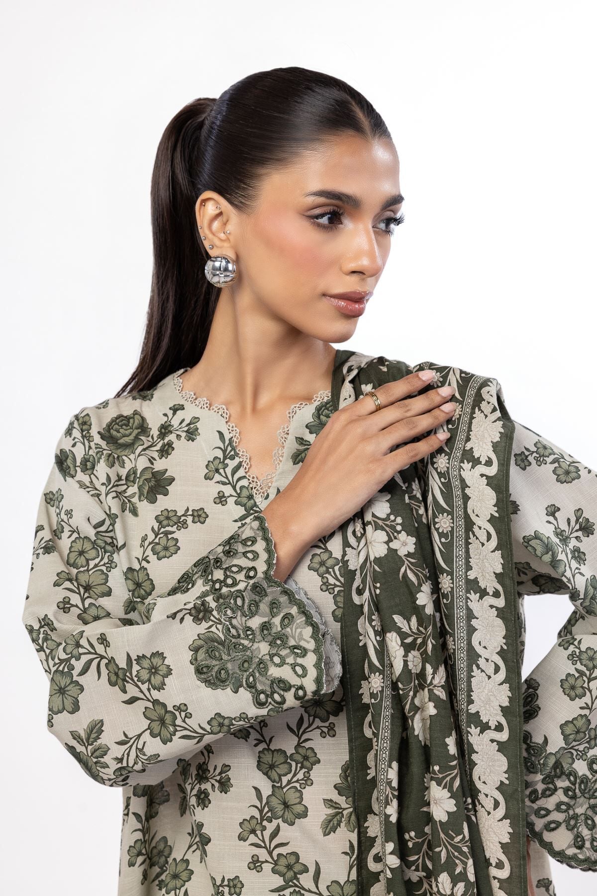 Buy Tailored 3 Piece | 0.0 N/A | KW47BST-VG_MULTI | Khaadi Pakistan