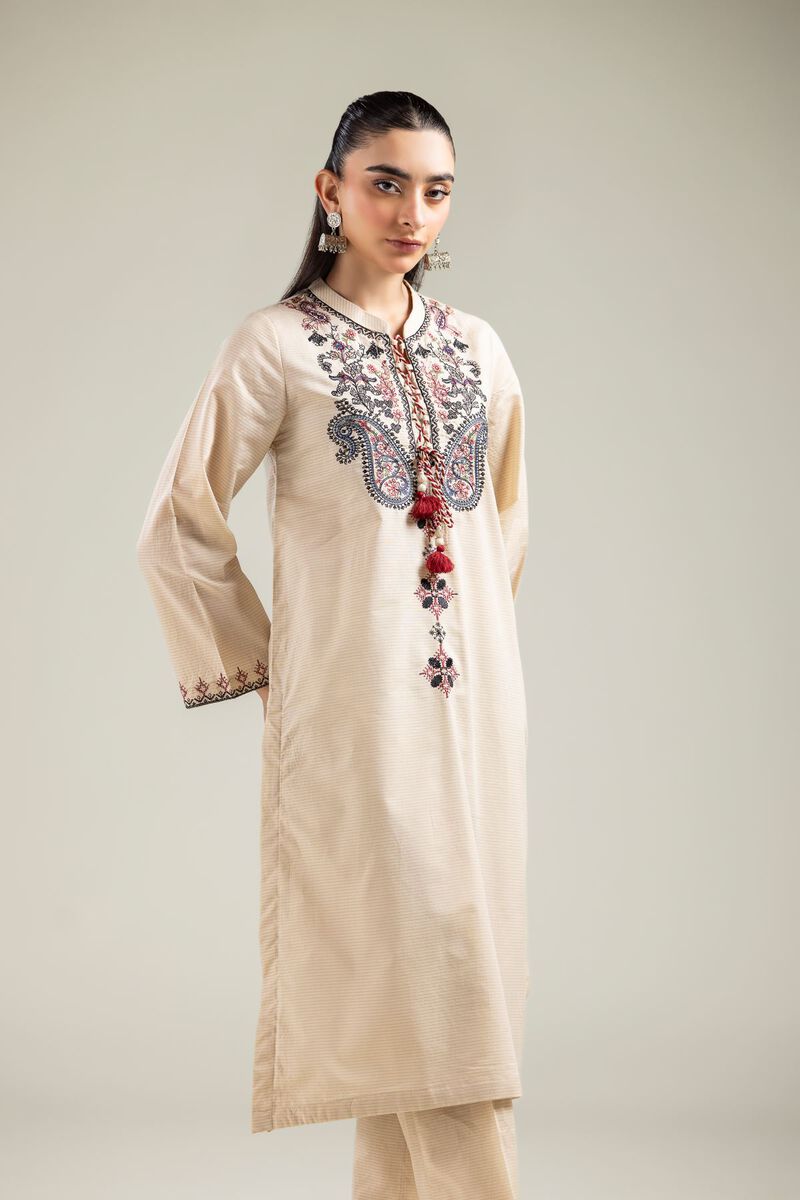Floral Beige Kurta