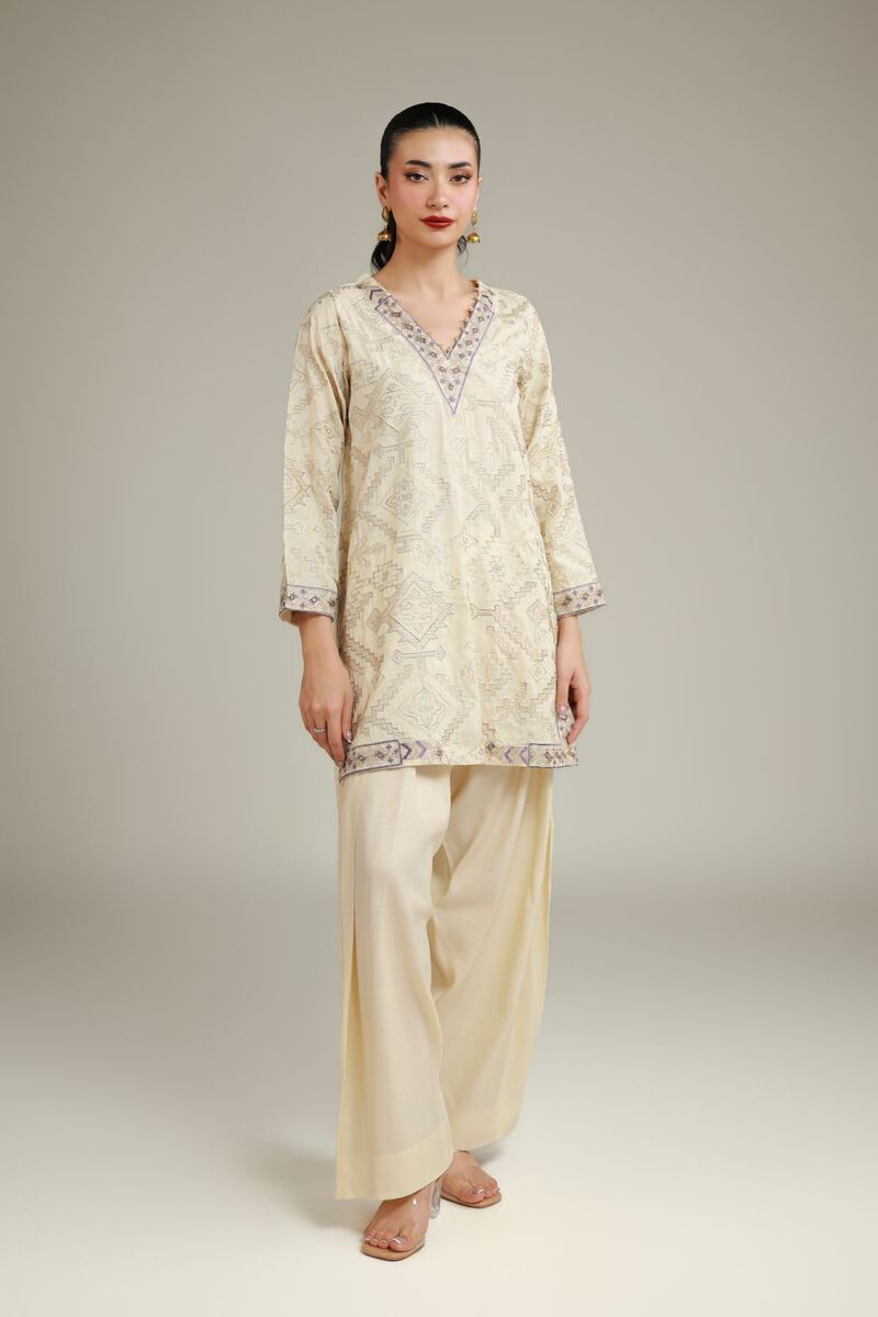 Geometric Silk Kurta