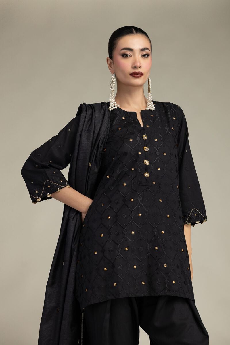 Black Silk Kurta