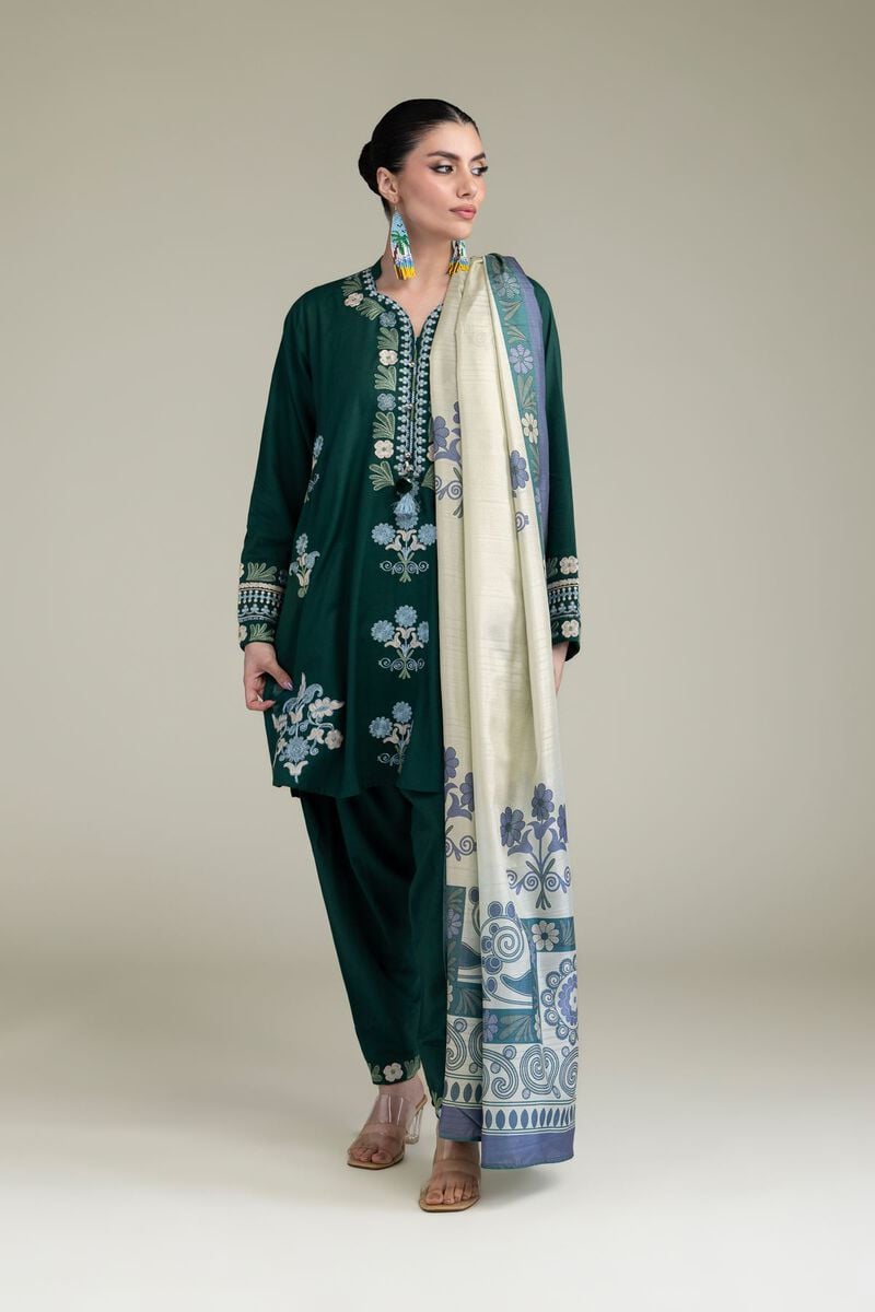 Floral Silk Shalwar 