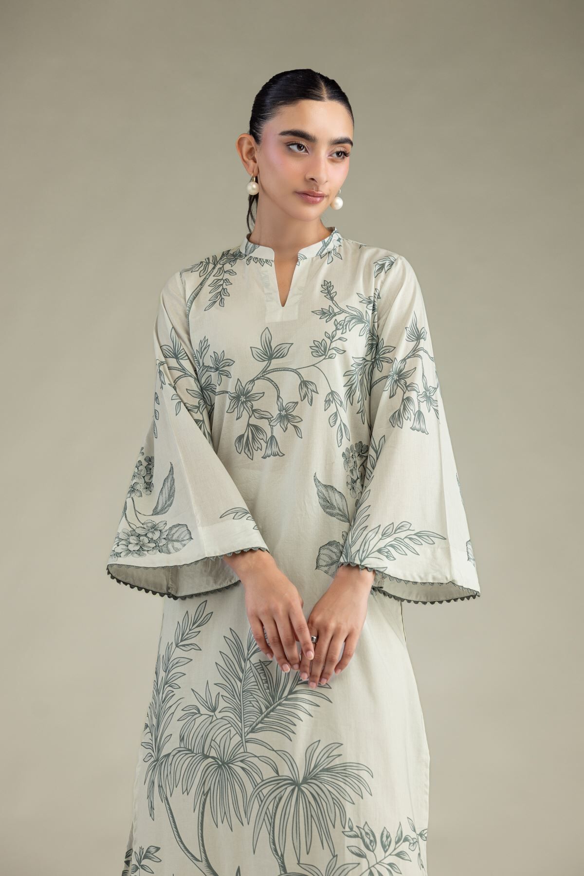 Khaadi - Floral Cambric Kurta